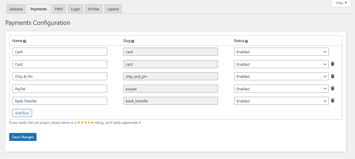 Payments Configuration