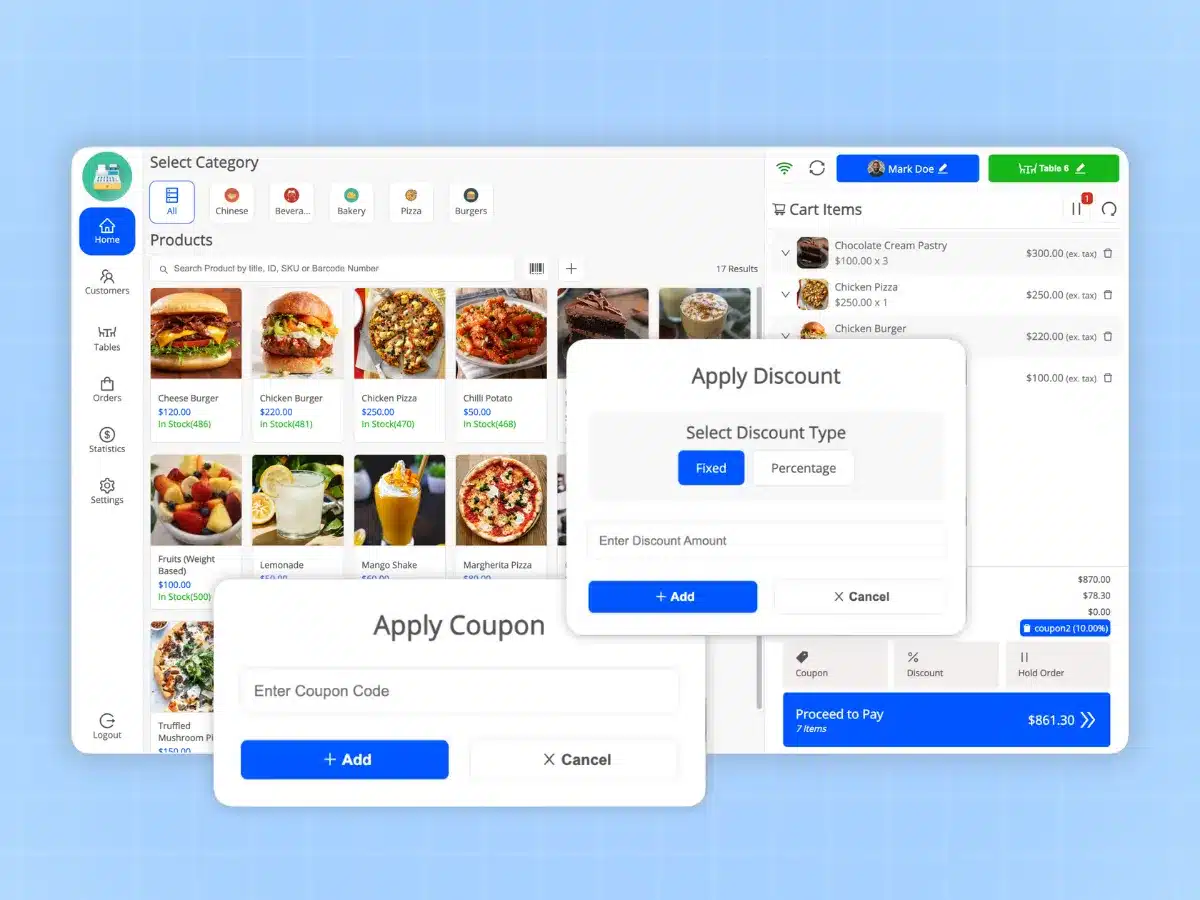 WooCommerce point of sale discounts and coupons